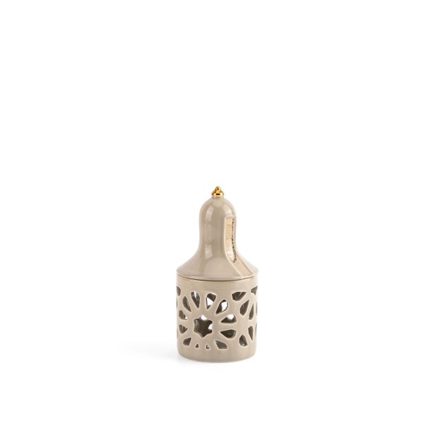 Luxury Noor - Small Lantern Candle Holder - Beige & Gold