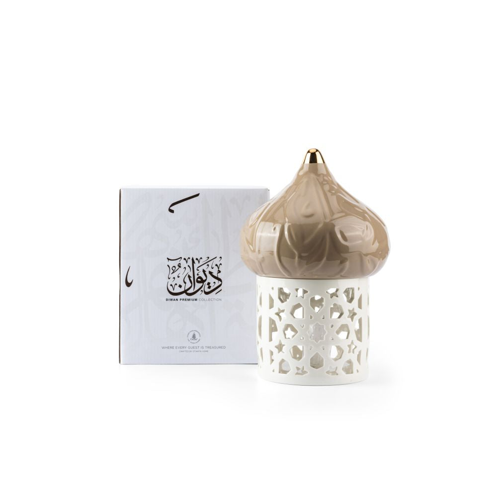 Diwan - Large Lantern Candle Holder - Coffee & Gold