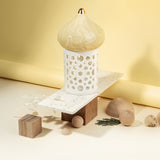 Diwan - Medium Lantern Candle Holder - Ivory & Gold