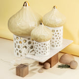 Diwan- Table Decoration " Candle Holder with light" - Ivory