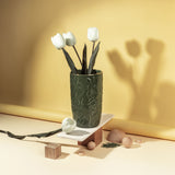 Diwan - Medium Decorative Vase - Olive Green & Gold
