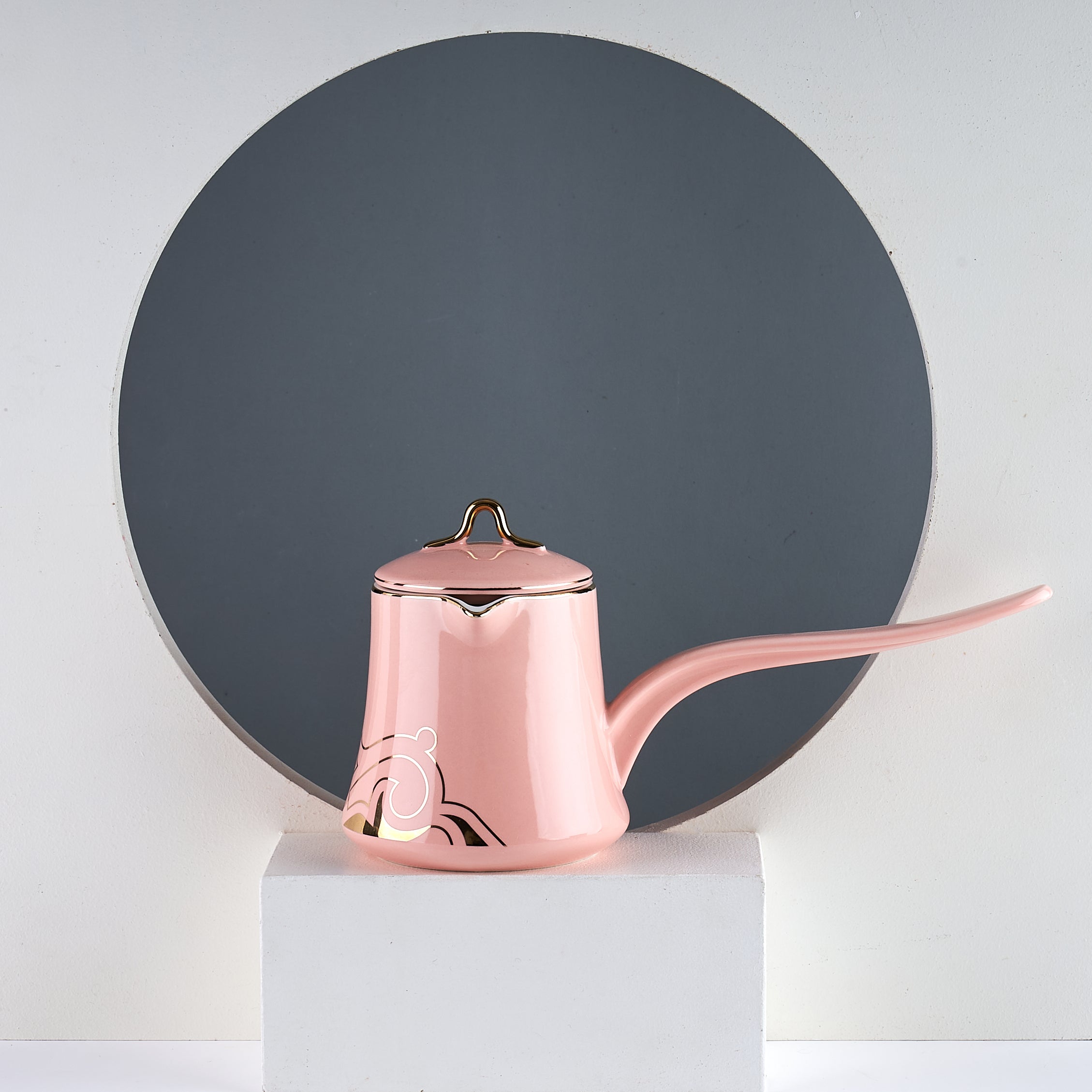 Rumi - Turkish Coffee Pot - Pink & Gold