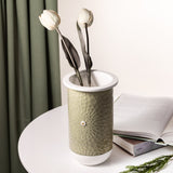 Asala - Large Decorative Vase - Olive Green & Gold