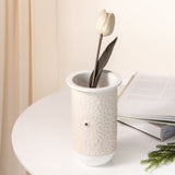 Asala - Medium Decorative Vase - Beige & Silver