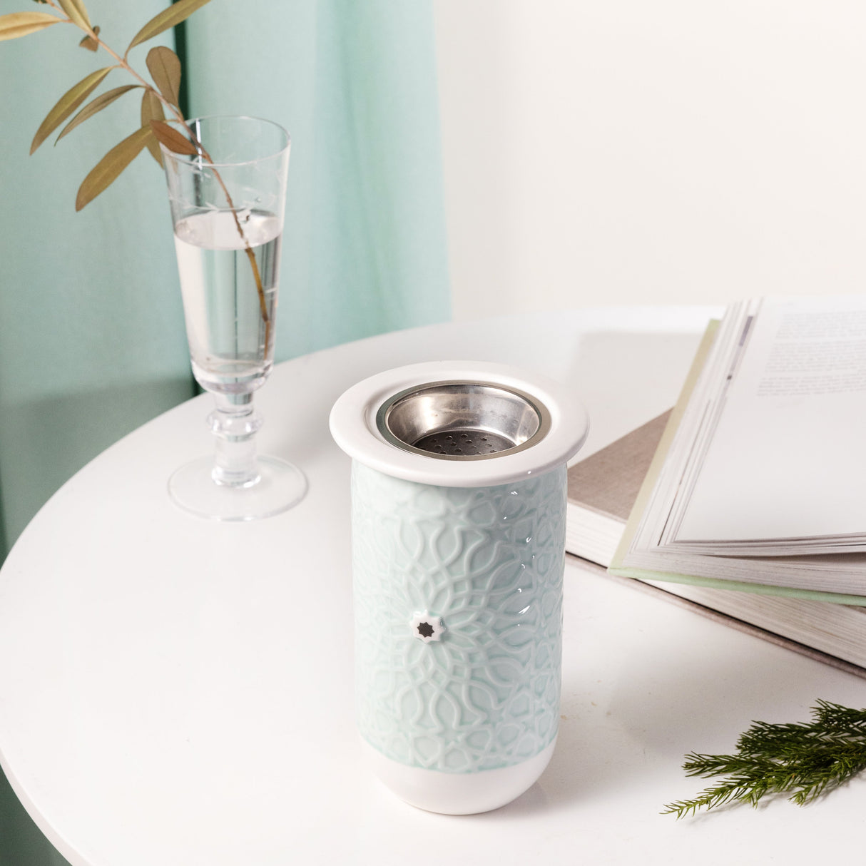 Asala - Incense Burner - Teal & Silver