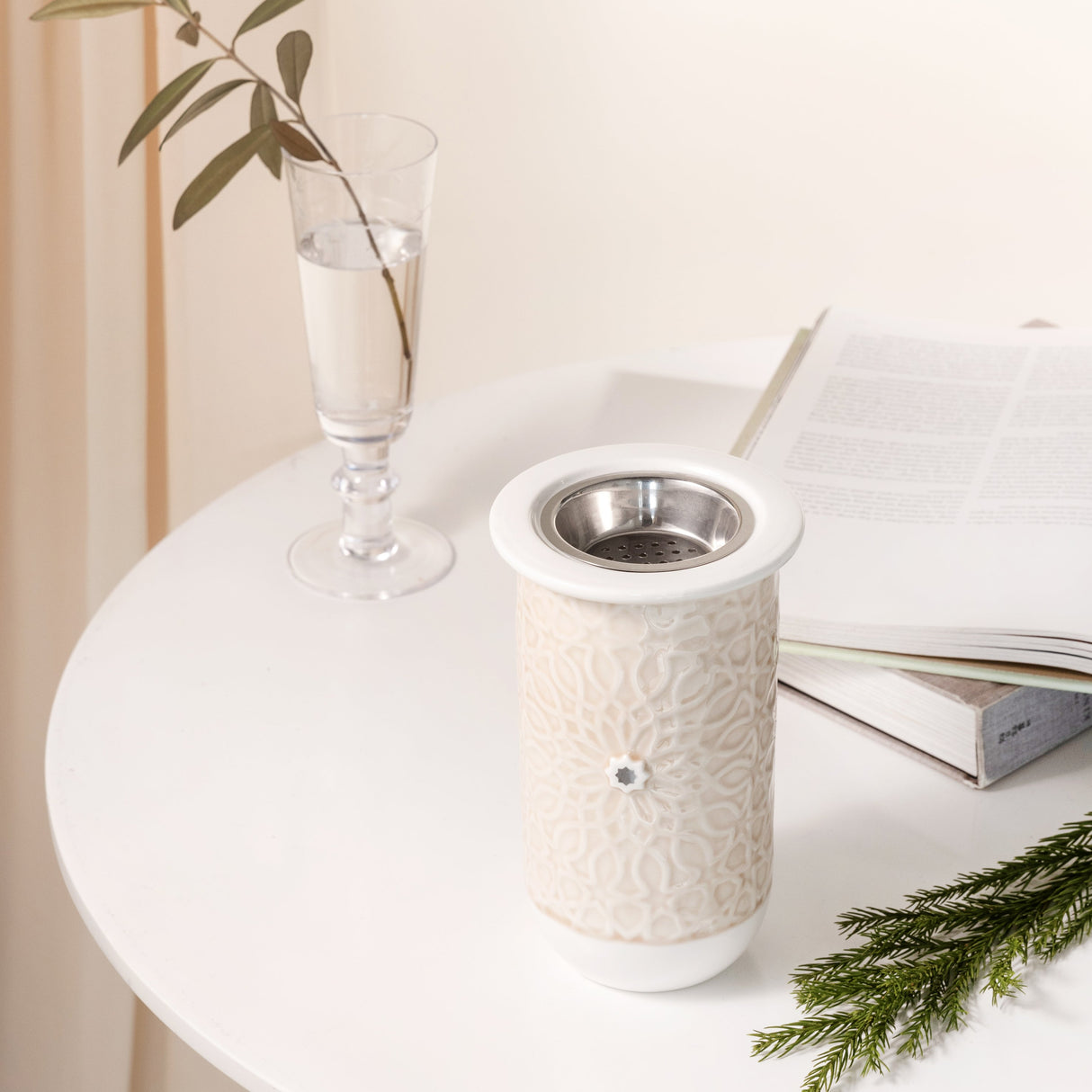 Asala - Incense Burner - Beige & Silver