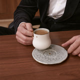 Dunes - Tazas para capuchino (12 piezas) - Gris y plateado