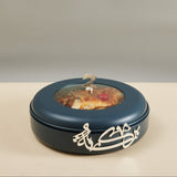 Luxury Diwan - Large Buffet Server - Dark Blue & Silver