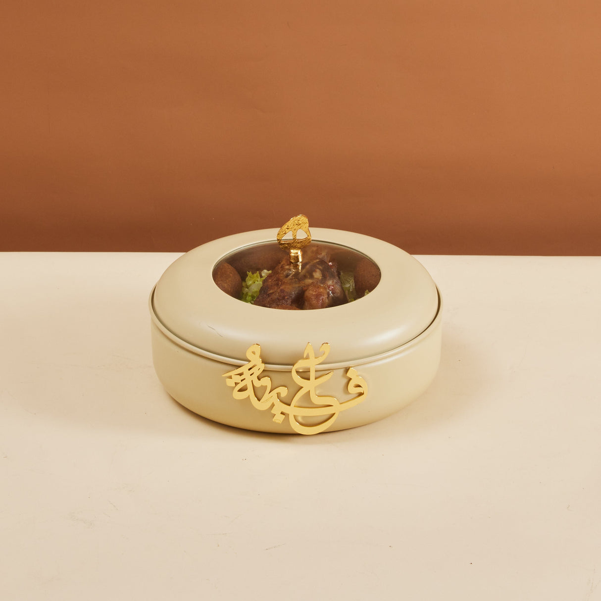 Luxury Diwan - Medium Buffet Server - Ivory & Gold