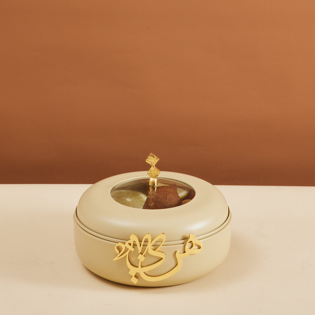 Luxury Diwan - Small Buffet Server - Ivory & Gold