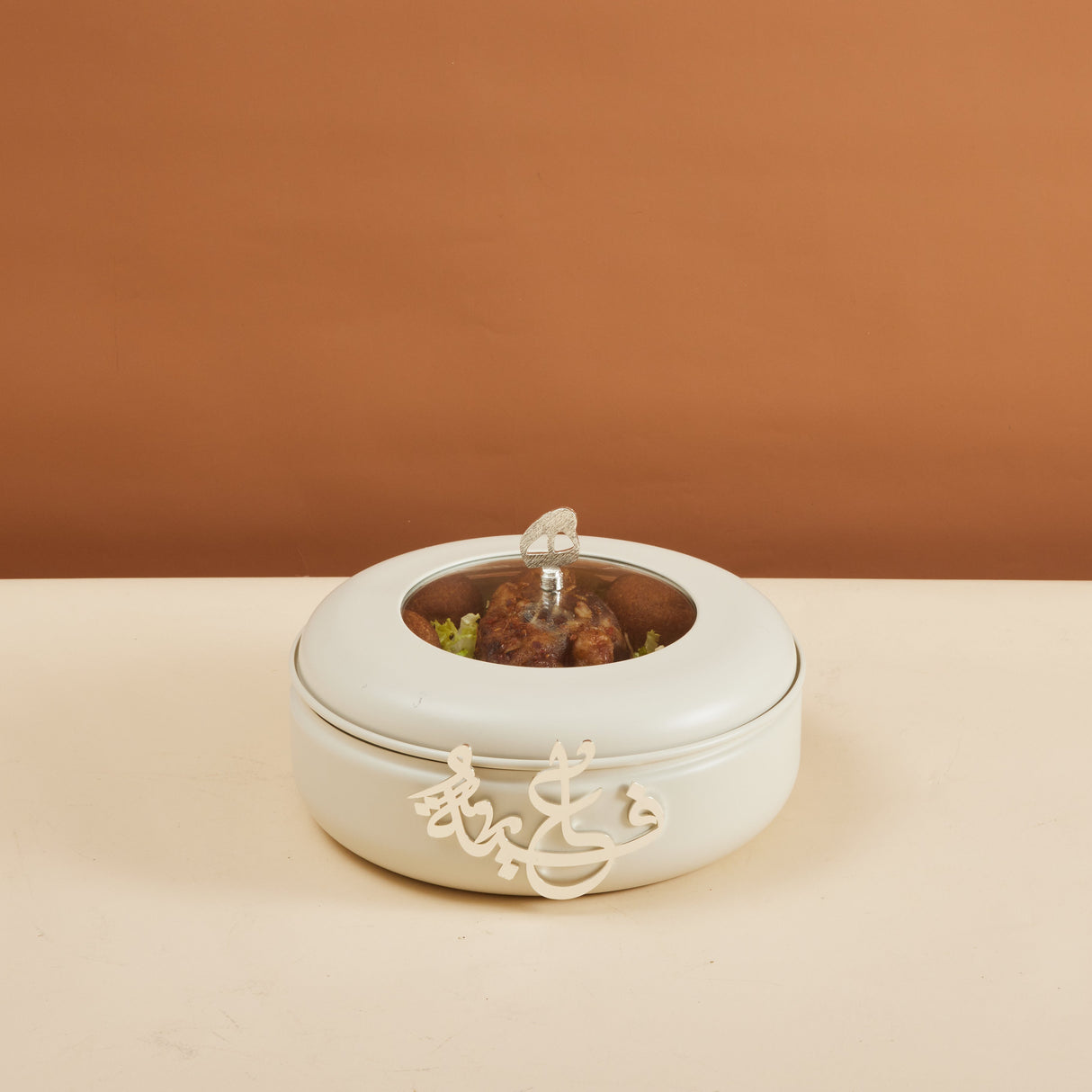 Luxury Diwan - Medium Buffet Server - Pearl & Silver