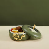 Luxury Diwan - Small Buffet Server - Olive Green & Gold