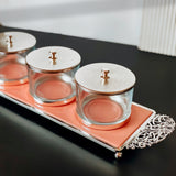 Limited Edition - Snack Serving set (4 Bowls)- Pink & Silver