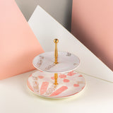 Amal - 2-Tier Plate (7.5+10) -Pink & Gold