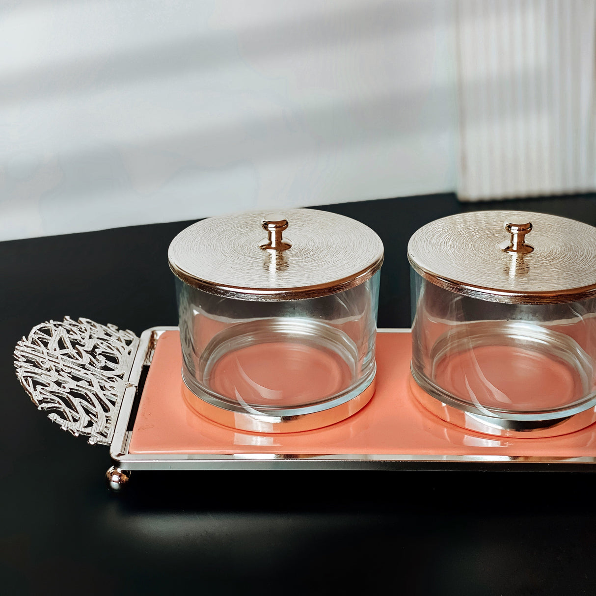 Limited Edition - Snack Serving set (3 Bowls)- Pink & Silver