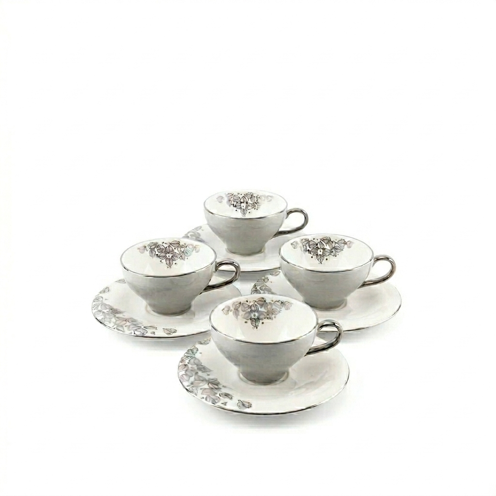 Lilac - Espresso/Turkish Coffee Cups, 8 Pieces - Grey