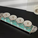 Limited Edition - Snack Serving set (4 Bowls)- Blue & Silver