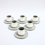 Dunes - Cappuccino Cups (12-Pc)- Grey & Silver