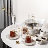 Asala - Tea Set (19-Pc) - Grey & Gold