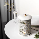 Asala - Large Lantern Candle Holder - Grey & Gold