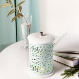 Asala - Large Lantern Candle Holder - Teal & Silver