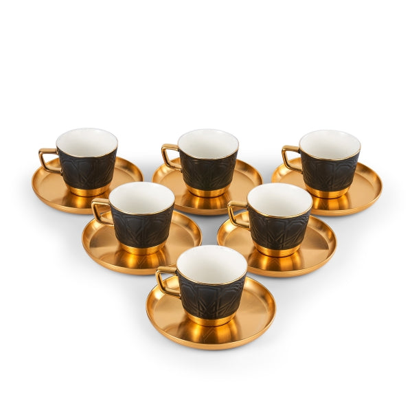 Majlis - English Tea Cups, 12 Pieces - Black