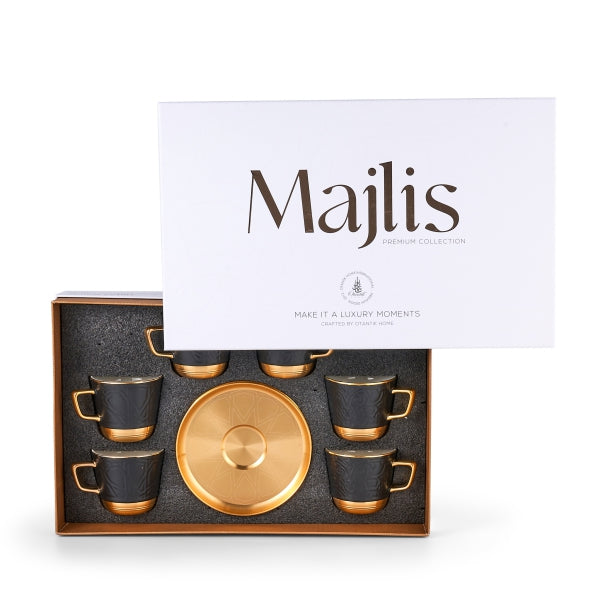 Majlis - English Tea Cups, 12 Pieces - Black