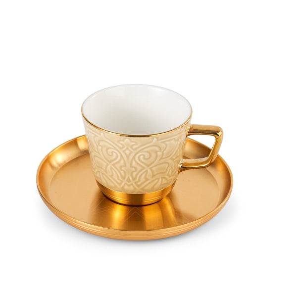 Majlis - English Tea Cups, 12 Pieces - Beige