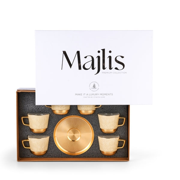 Majlis - English Tea Cups, 12 Pieces - Beige