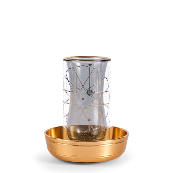 Majlis - Glass Tea Cups and Arabic Coffee Cups, 19 Pieces - Grey