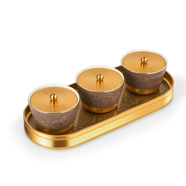 Luxury Majlis- Nuts Serving Set  -Glossy Brown