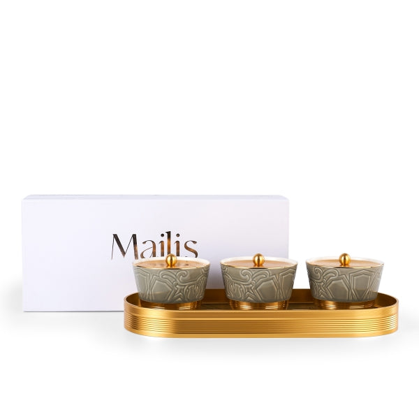 Luxury Majlis- Nuts Serving Set  -Glossy Grey