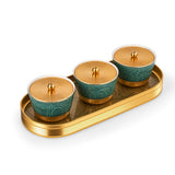 Luxury Majlis- Nuts Serving Set  -Glossy Green