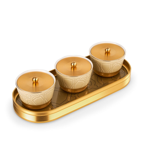 Luxury Majlis- Nuts Serving Set  -Glossy Beige