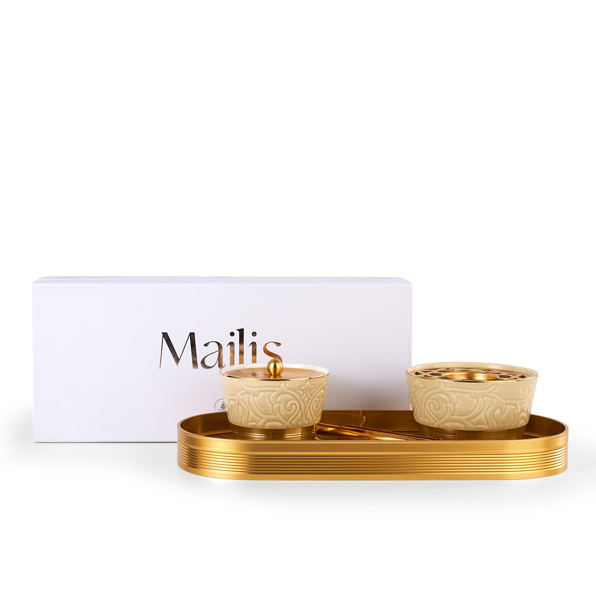 Luxury Majlis - Incense Burner Set - Glossy Beige