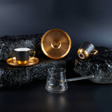 Luxury Majlis- Glass Pot and Turkish Coffee cups -Matte Black