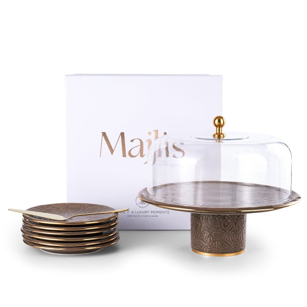 Majlis - Cake Set, 9 Pieces - Brown