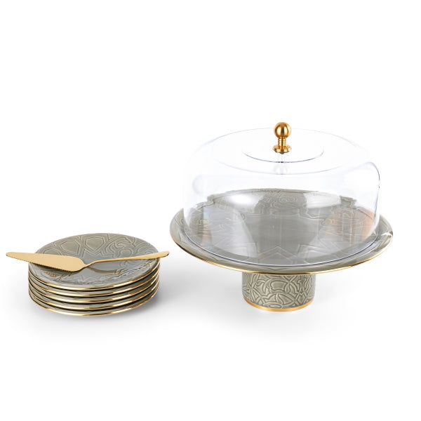 Majlis - Cake Set, 9 Pieces - Grey