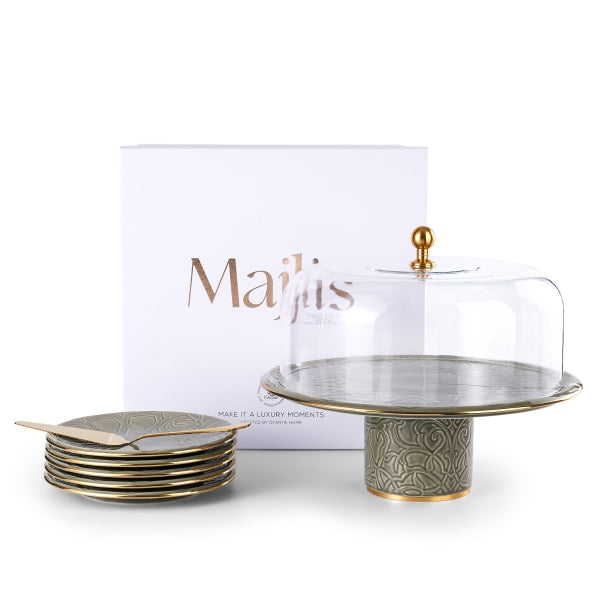 Majlis - Cake Set, 9 Pieces - Grey