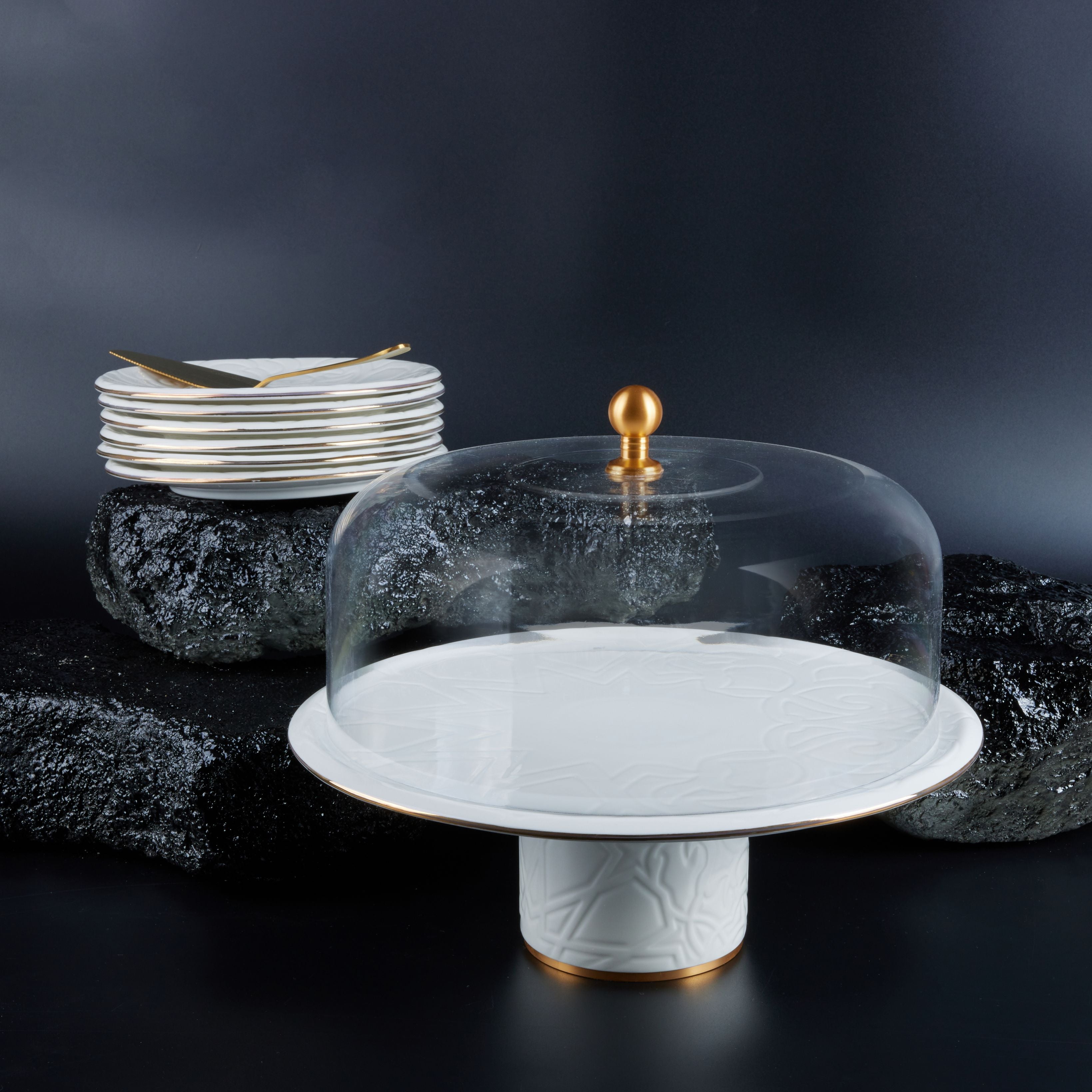 Majlis - Cake Set, 9 Pieces - White