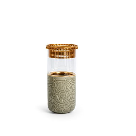 Luxury Majlis - Large Decorative Vase - Grey & Gold