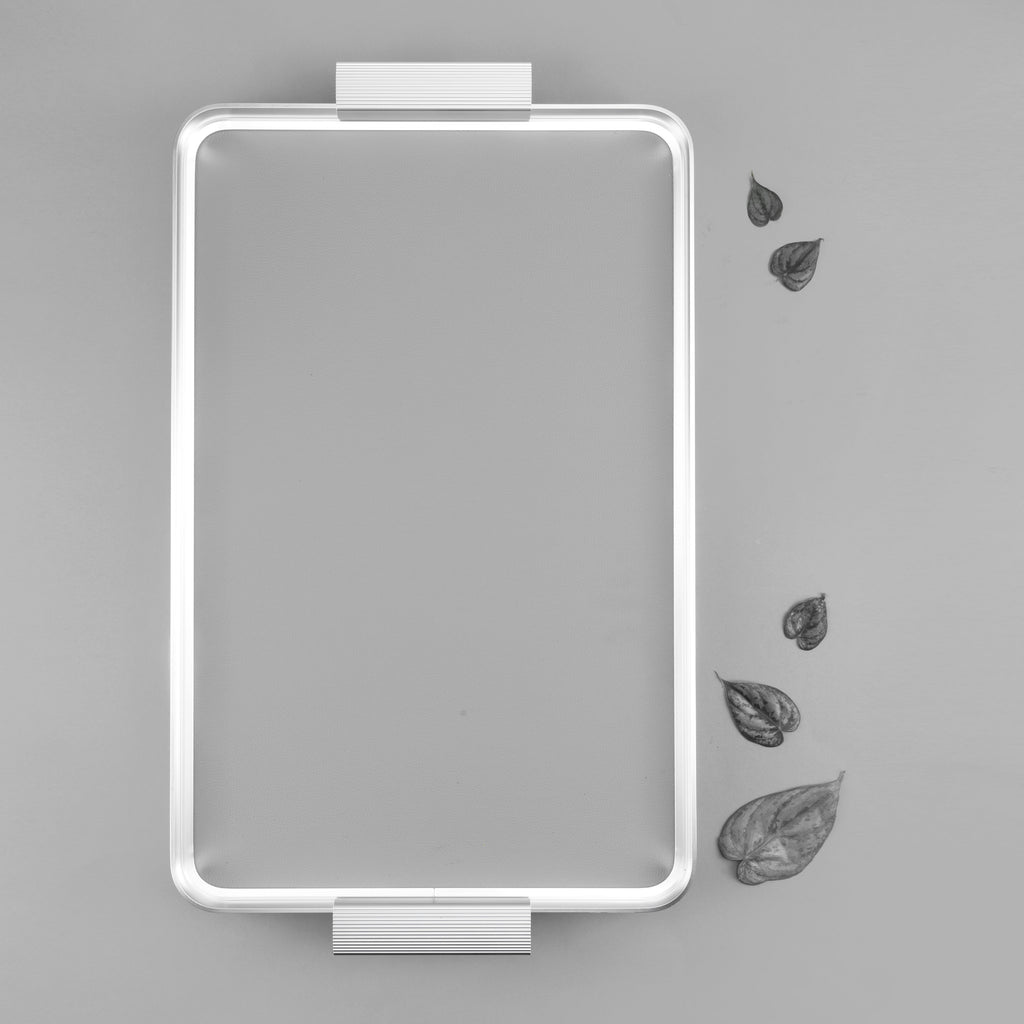 Stylish Lilac - Serving Stainless Steel Tray - Grey & Silver