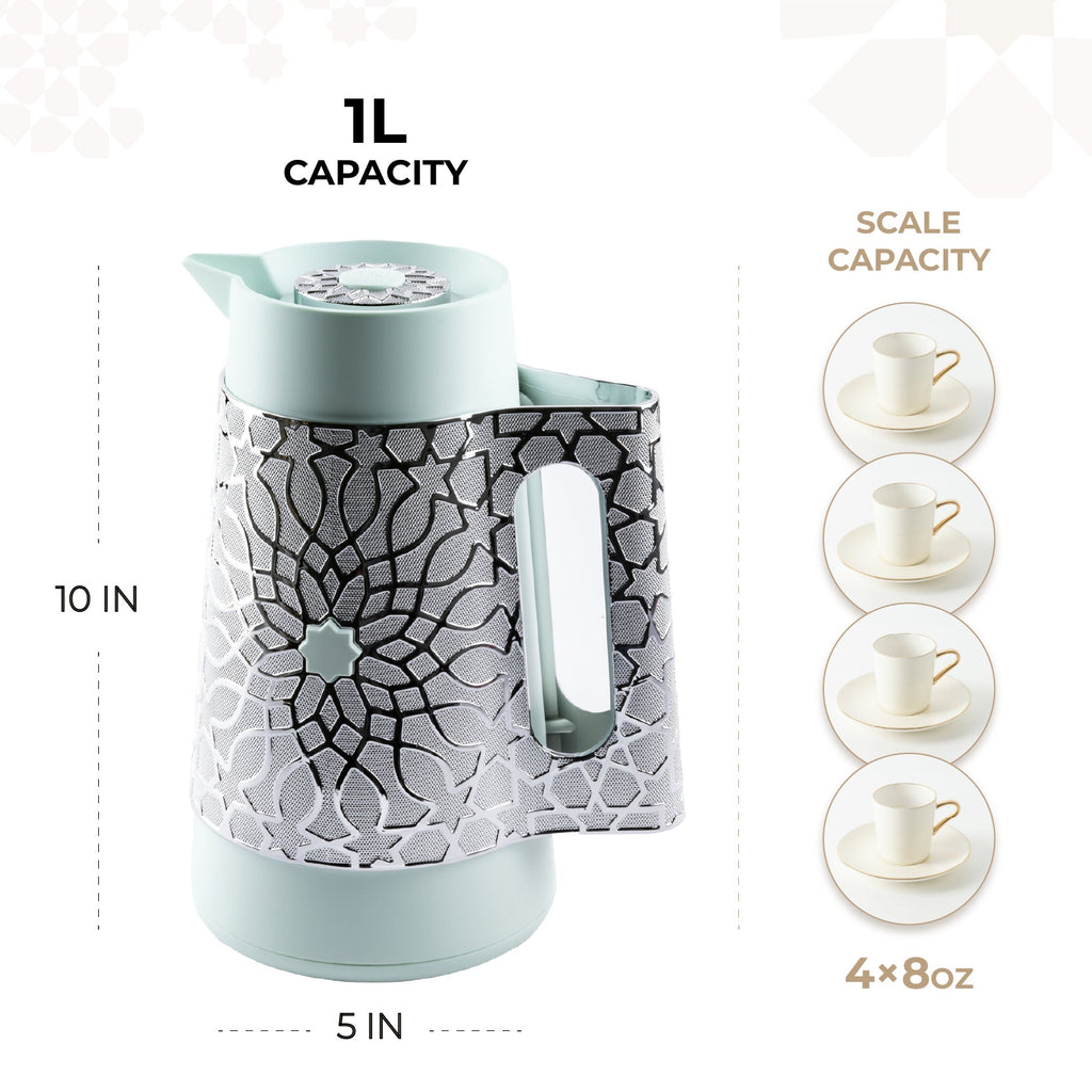 Asala - Vacuum Flask / Thermos - Teal & Silver