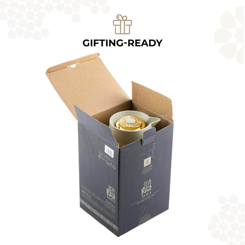Asala - Vacuum Flask / Thermos - Olive Green & Gold