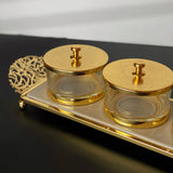 Limited Edition - Snack Serving set (3 Bowls)- beige & Gold