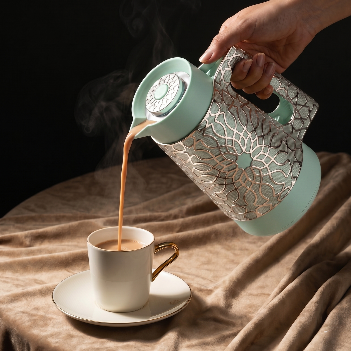 Asala - Vacuum Flask / Thermos - Teal & Silver