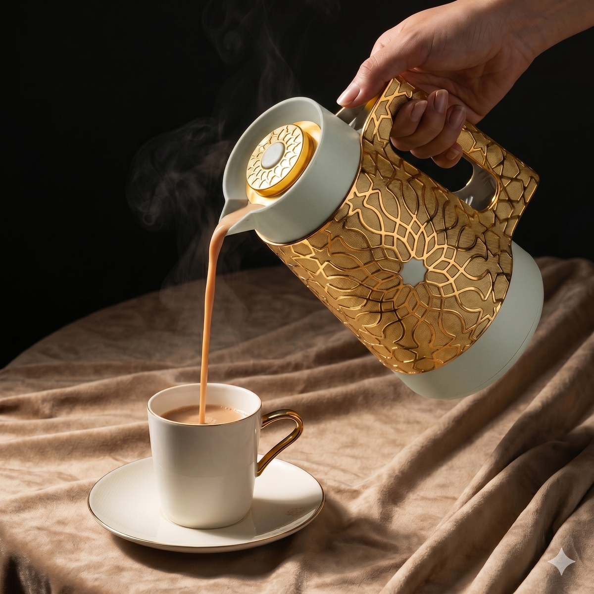 Asala - Vacuum Flask / Thermos - Grey & Gold