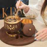 Luxury Ikram - Incense Burner - Wood &Gold