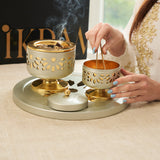 Luxury Ikram- Incense Burner - Beige &Gold