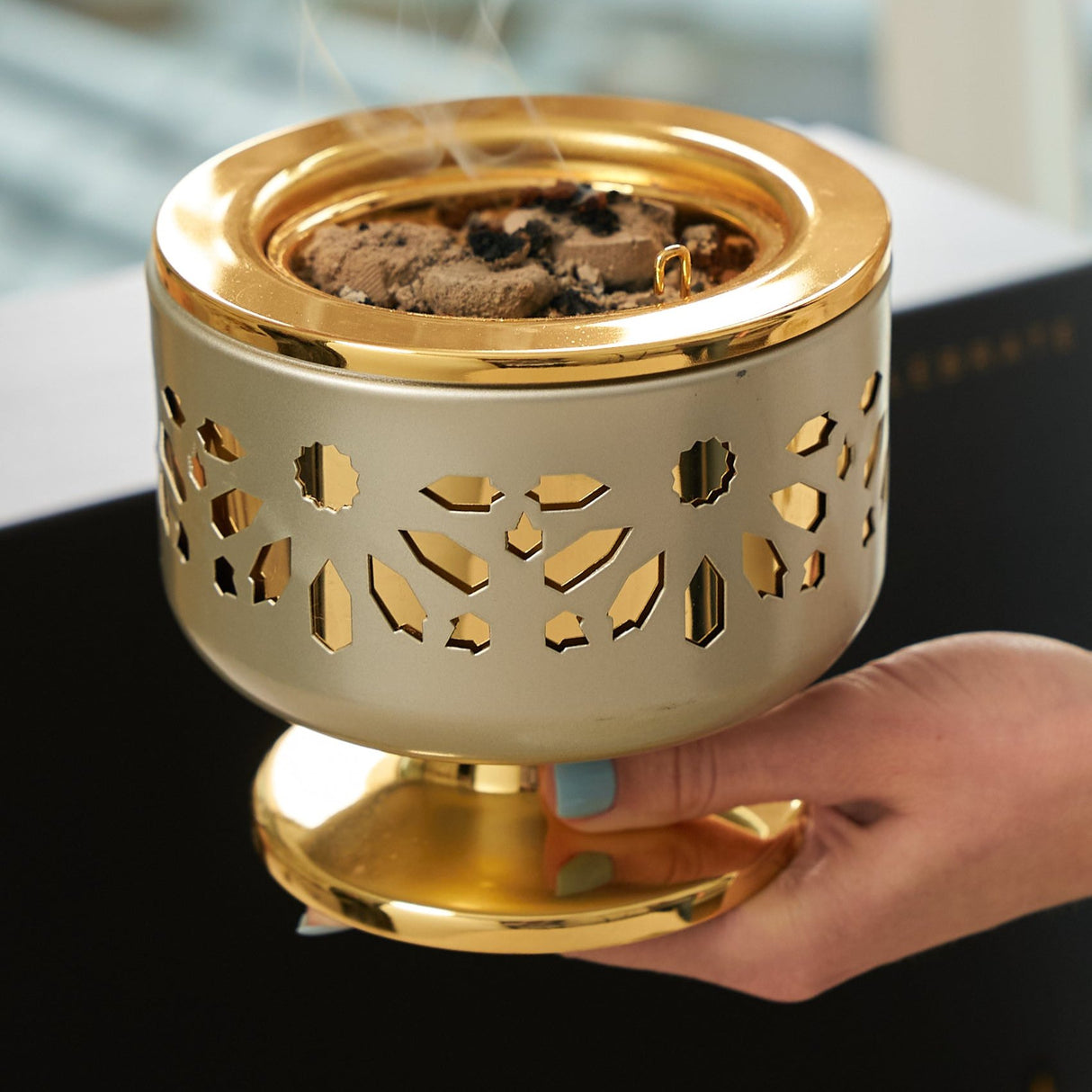 Luxury Ikram- Incense Burner - Beige &Gold